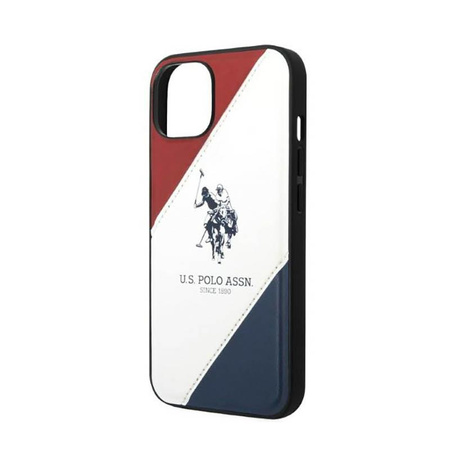 US Polo Assn Tricolor Embossed - Etui iPhone 14 (biały)