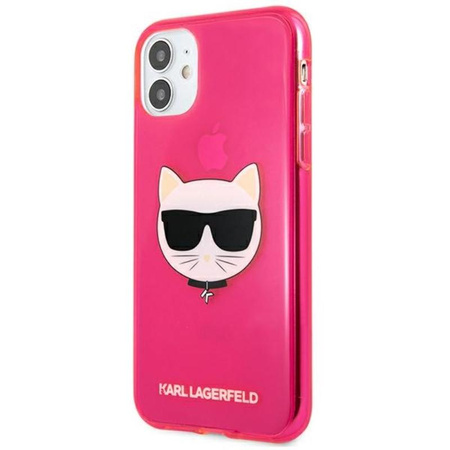 Karl Lagerfeld Choupette Head - Etui iPhone 11 (fluo różowy)