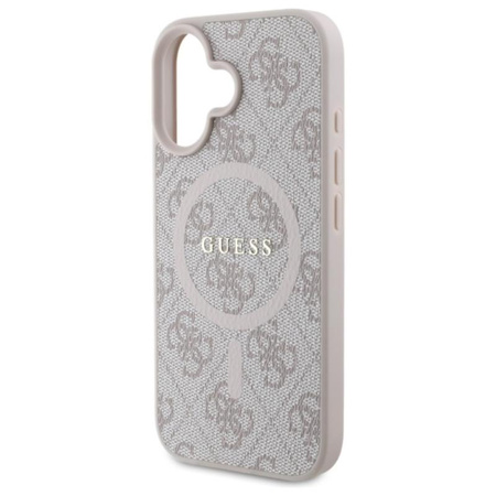 Guess 4G Ring Classic Logo MagSafe - Etui iPhone 16 (różowy)