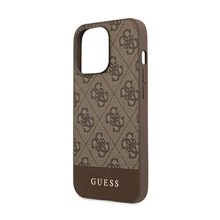 Guess 4G Bottom Stripe Collection - Etui iPhone 13 Pro (brązowy)