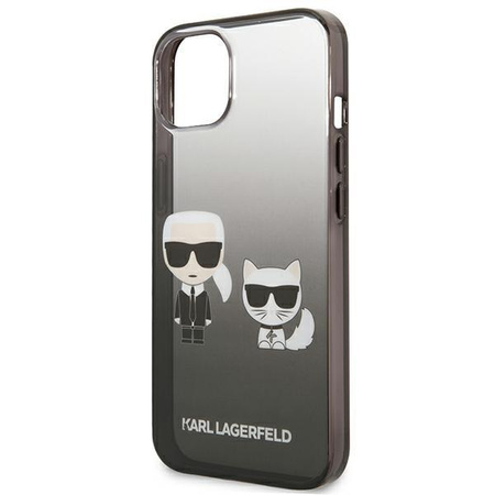 Karl Lagerfeld Gradient Ikonik Karl & Choupette - Etui iPhone 13 (czarny)