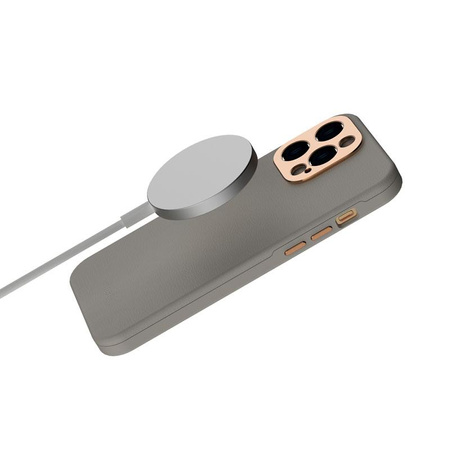 Moshi Napa Slim MagSafe - Skórzane etui iPhone 14 Pro Max (Serene Gray)