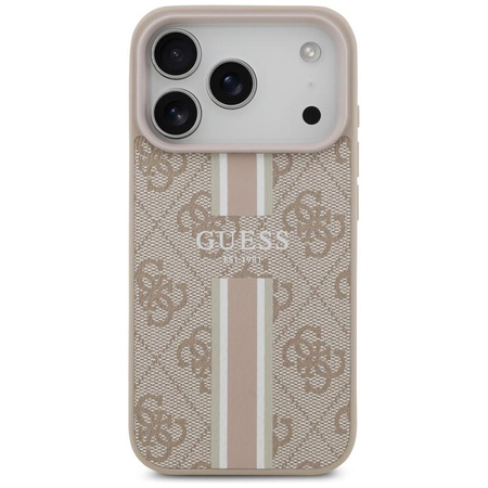 Guess 4G Printed Stripes MagSafe - Etui iPhone 17 Pro (różowy)