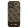 Guess 4G Bottom Stripe Collection - Etui iPhone 12 / iPhone 12 Pro (brązowy)