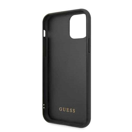 Guess Marble Glass Gold Glitter - Etui iPhone 11 Pro (czarny)