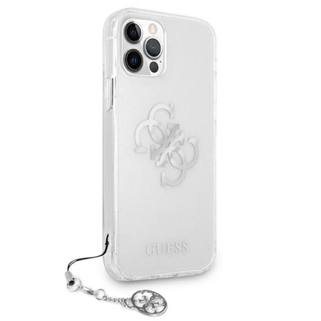 Guess 4G Big Logo Charm - Etui iPhone 12 / iPhone 12 Pro (srebrny charms)