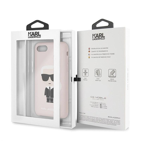 Karl Lagerfeld Fullbody Silicone Iconic - Etui iPhone SE 2020 / 8 / 7 (Light Pink)