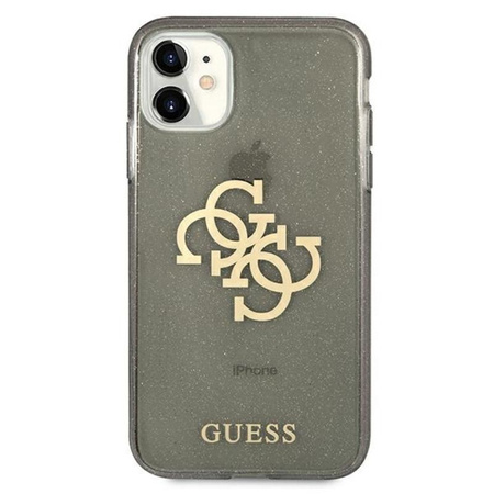 Guess Glitter 4G Big Logo - Etui iPhone 11 (czarny)