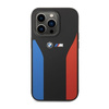 BMW Silicone Blue&Red Stripes M Collection - Etui iPhone 14 Pro (czarny)
