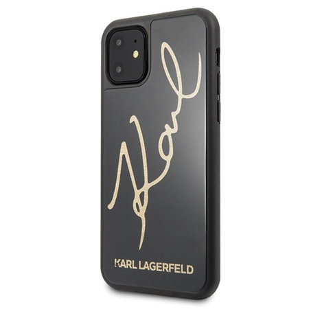 Karl Lagerfeld Double Layers Glitter Signature Case - Etui iPhone 11 (Black)