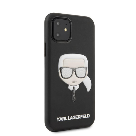 Karl Lagerfeld Iconic Embossed Glitter Case - Etui iPhone 11 (Black)
