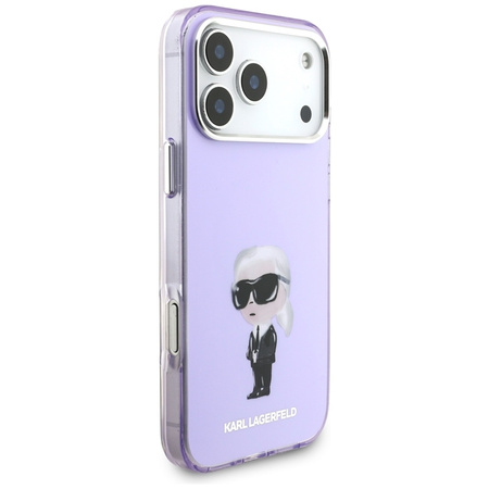 Karl Lagerfeld IML Aquarelle Karl & Choupette & Logo MagSafe - Etui iPhone 17 Pro Max (fioletowy)