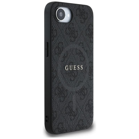 Guess 4G Ring Classic Logo MagSafe - Etui do iPhone 16e (czarny)