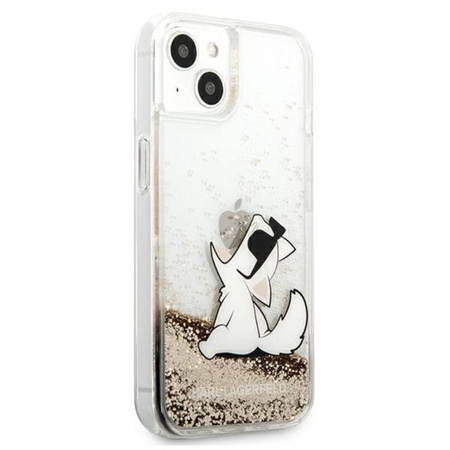 Karl Lagerfeld Liquid Glitter Choupette Fun - Etui iPhone 13 (złoty)