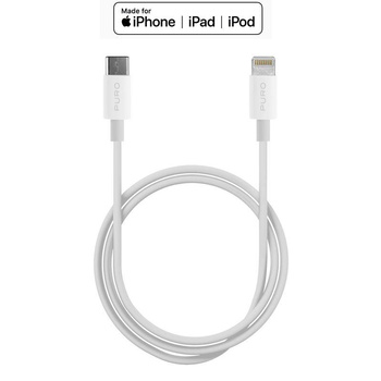 PURO Plain - Kabel połączeniowy USB-C na Lightning MFi 1m (biały)