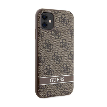 Guess 4G Printed Stripe - Etui iPhone 11 / iPhone XR (brązowy)