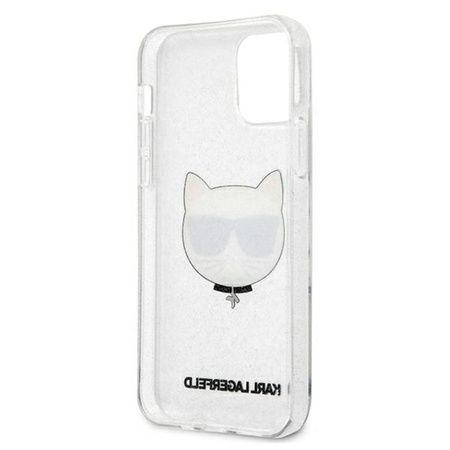 Karl Lagerfeld Choupette Head Glitter - Etui iPhone 12 Pro Max (srebrny)