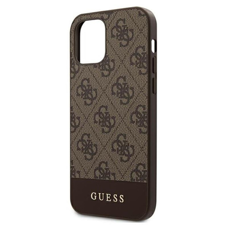 Guess 4G Bottom Stripe Collection - Etui iPhone 12 Pro Max (brązowy)