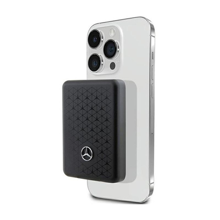 Mercedes Stars Pattern MagSafe - Power Bank indukcyjny 5000 mAh 15W MagSafe (czarny)