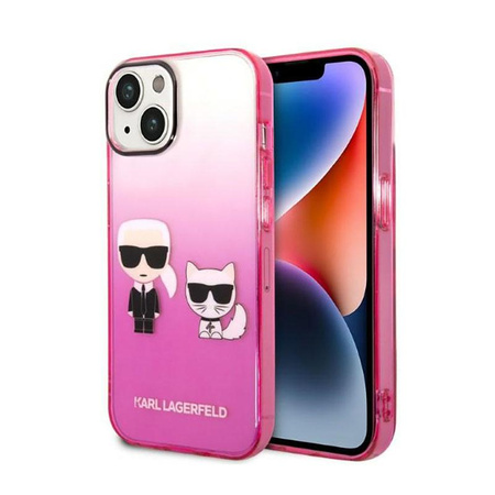 Karl Lagerfeld Gradient Ikonik Karl & Choupette - Etui iPhone 14 Plus (różowy)