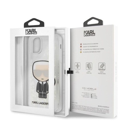Karl Lagerfeld Glitter Glowdark Ikonik - Etui iPhone 11 Pro Max