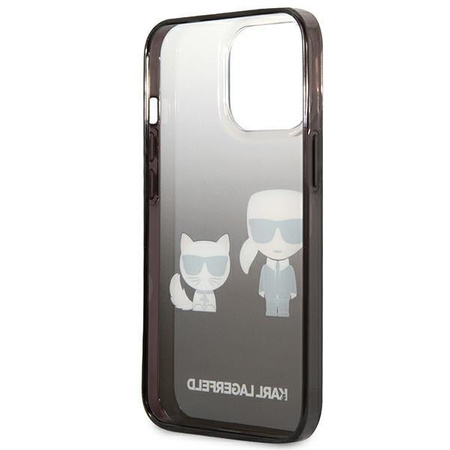 Karl Lagerfeld Gradient Ikonik Karl & Choupette - Etui iPhone 13 Pro Max (czarny)