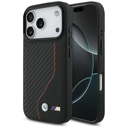 BMW M Carbon Line & Logo MagSafe - Etui iPhone 17 Pro (czerwony)