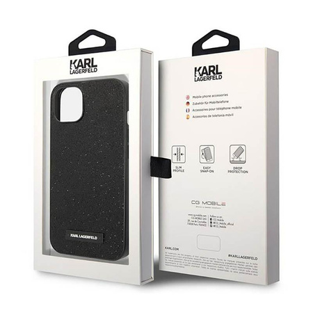Karl Lagerfeld Glitter Plaque Logo - Etui iPhone 14 (czarny)