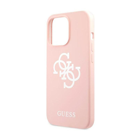 Guess Silicone 4G Big Logo - Etui iPhone 13 Pro Max (różowy)