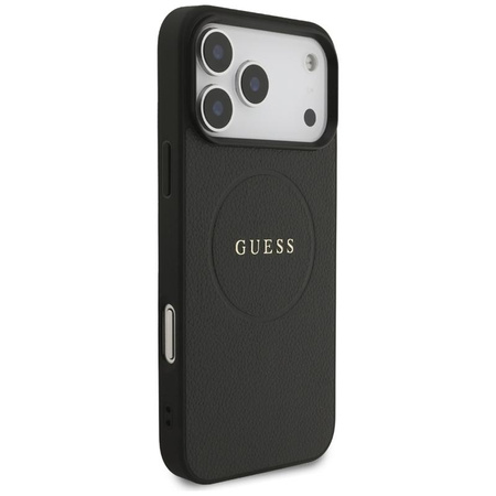 Guess Grained Ring MagSafe - Etui iPhone 17 Pro Max (czarny)