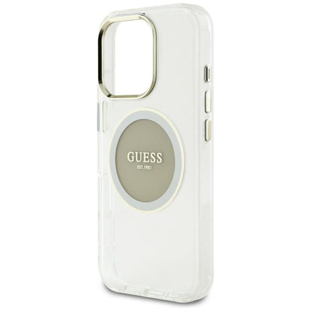 Guess IML Metal Colored Circle Classic Logo MagSafe - Etui do iPhone 16 Pro Max (szary)