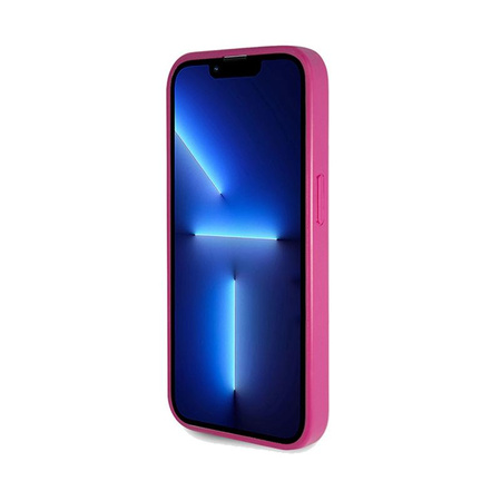 Guess Glitter Script Big 4G - Etui iPhone 15 Pro (fioletowy)