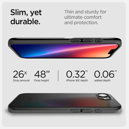 Spigen Thin Fit Mag MagSafe - Etui do iPhone 16e (Czarny)