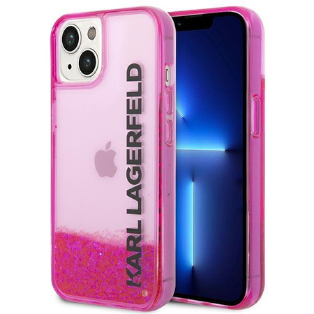 Karl Lagerfeld Liquid Glitter Translucent Elongated Logo Case – Etui iPhone 14 Plus (różowy)