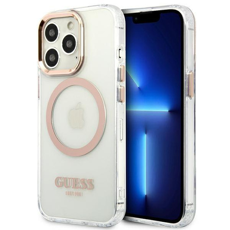 Guess Metal Outline Magsafe - Etui iPhone 13 Pro Max (przezroczysty / złoty)