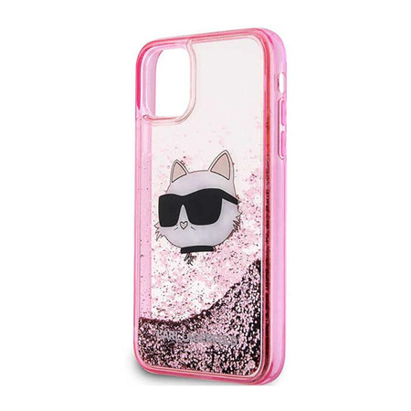 Karl Lagerfeld Liquid Glitter NFT Choupette Head - Etui iPhone 11 (różowy)