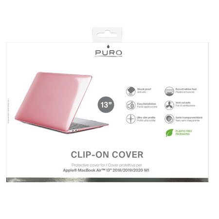 PURO Clip On - Obudowa Macbook Air 13" (M1 2021 / 2020 / 2018) (różowy)