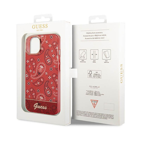 Guess Bandana Paisley - Etui iPhone 14 (czerwony)
