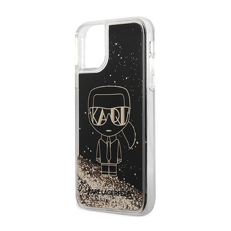 Karl Lagerfeld Liquid Glitter Gatsby - Etui iPhone 11 (czarny)
