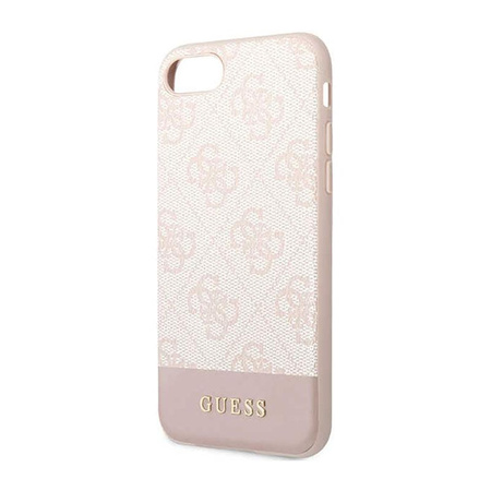 Guess 4G Bottom Stripe Collection - Etui iPhone iPhone SE (2022/2020) / 8 / 7 (różowy)