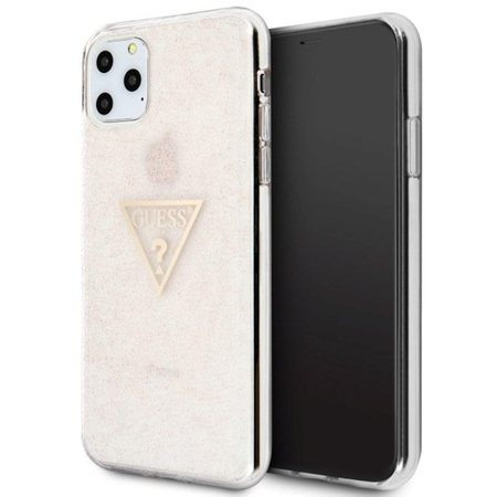 Guess Solid Glitter Triangle - Etui iPhone 11 Pro Max (Pink)