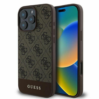 Guess 4G Bottom Stripe - Etui iPhone 16 Pro Max (brązowy)