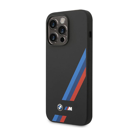 BMW Silicone Slanted Stripes MagSafe - Etui iPhone 14 Pro (czarny)
