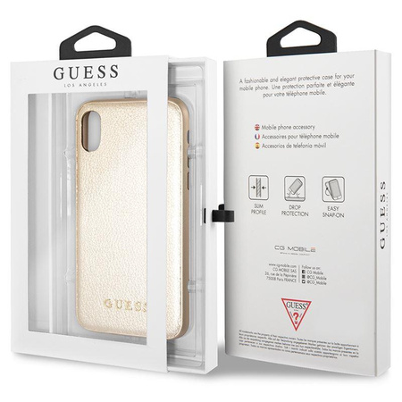 Guess Iridescent - Etui iPhone Xs / X (złoty)
