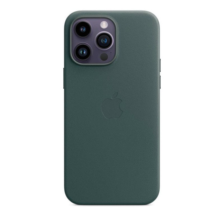 Apple Leather Case - Skórzane etui z MagSafe do iPhone 14 Pro Max (leśna zieleń)