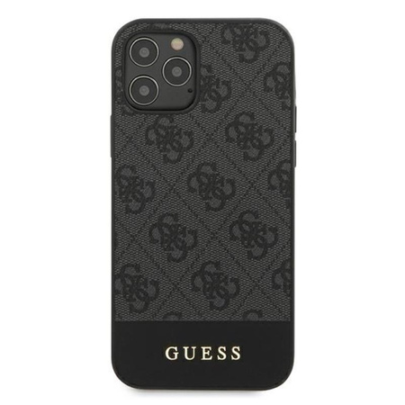 Guess 4G Bottom Stripe Collection - Etui iPhone 12 Pro Max (szary)