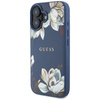 Guess Grained Printed Flower Pattern MagSafe - Etui do iPhone 16 (niebieski)