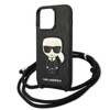 Karl Lagerfeld Monogram Leather Patch and Cord Iconik - Etui iPhone 13 Pro Max