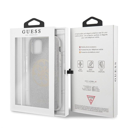 Guess Circle Glitter 4G - Etui iPhone 11 (Light Grey)
