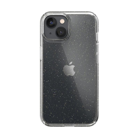 Speck Presidio Perfect-Clear with Glitter - Etui iPhone 14 / iPhone 13 z powłoką MICROBAN (Clear / Gold Glitter)